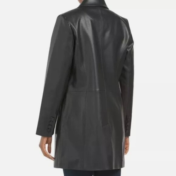 New! BCBGMax‎ Azria Vegan Leather Oversized Blazer Jacket - Picture 2 of 8